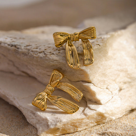 Golden Bow Studs